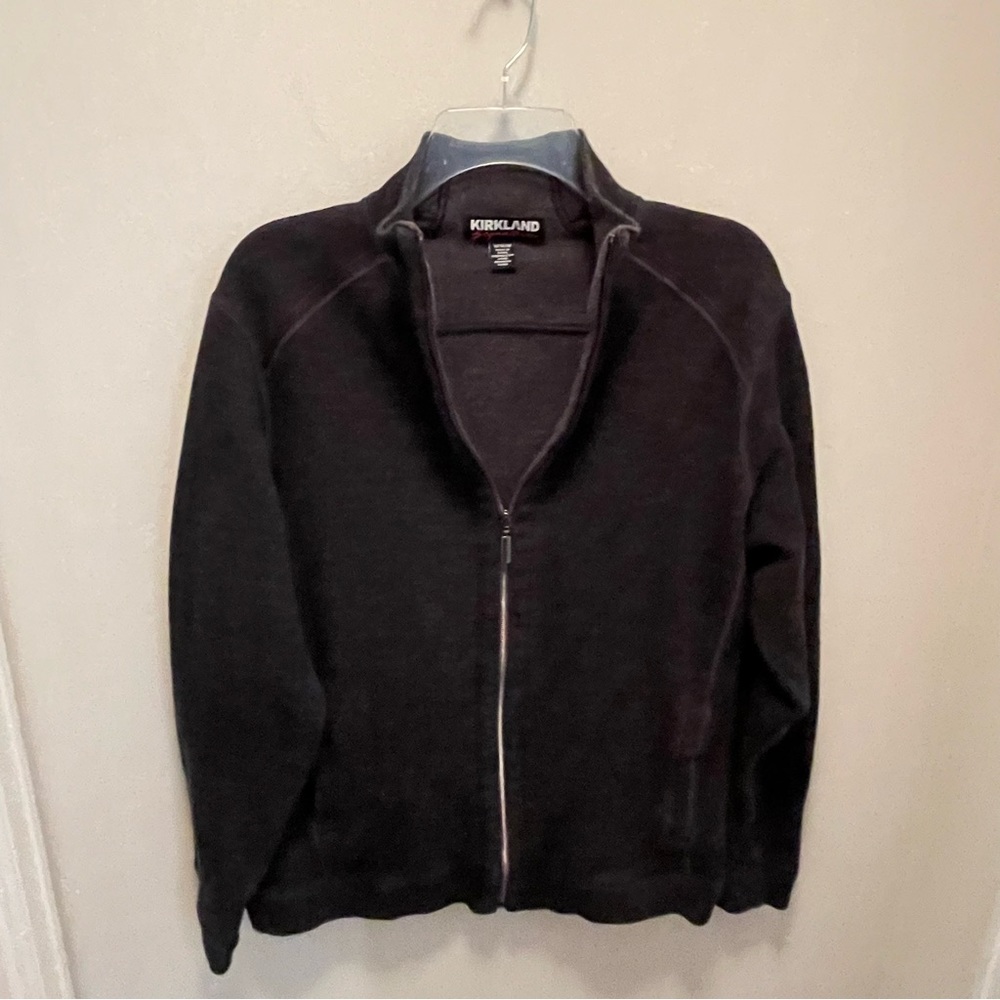 Kirkland Signature Dark Gray Long Sleeve Full Zip Sweater Jacket EUC Men’s Sz M